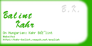 balint kahr business card